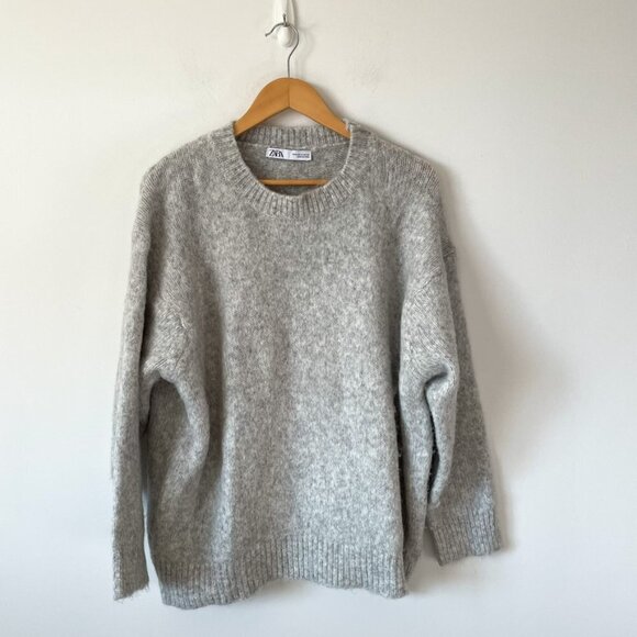 Zara Sweaters - Zara Grey Soft Knit Crew Neck Sweater  Grey Sz Medium